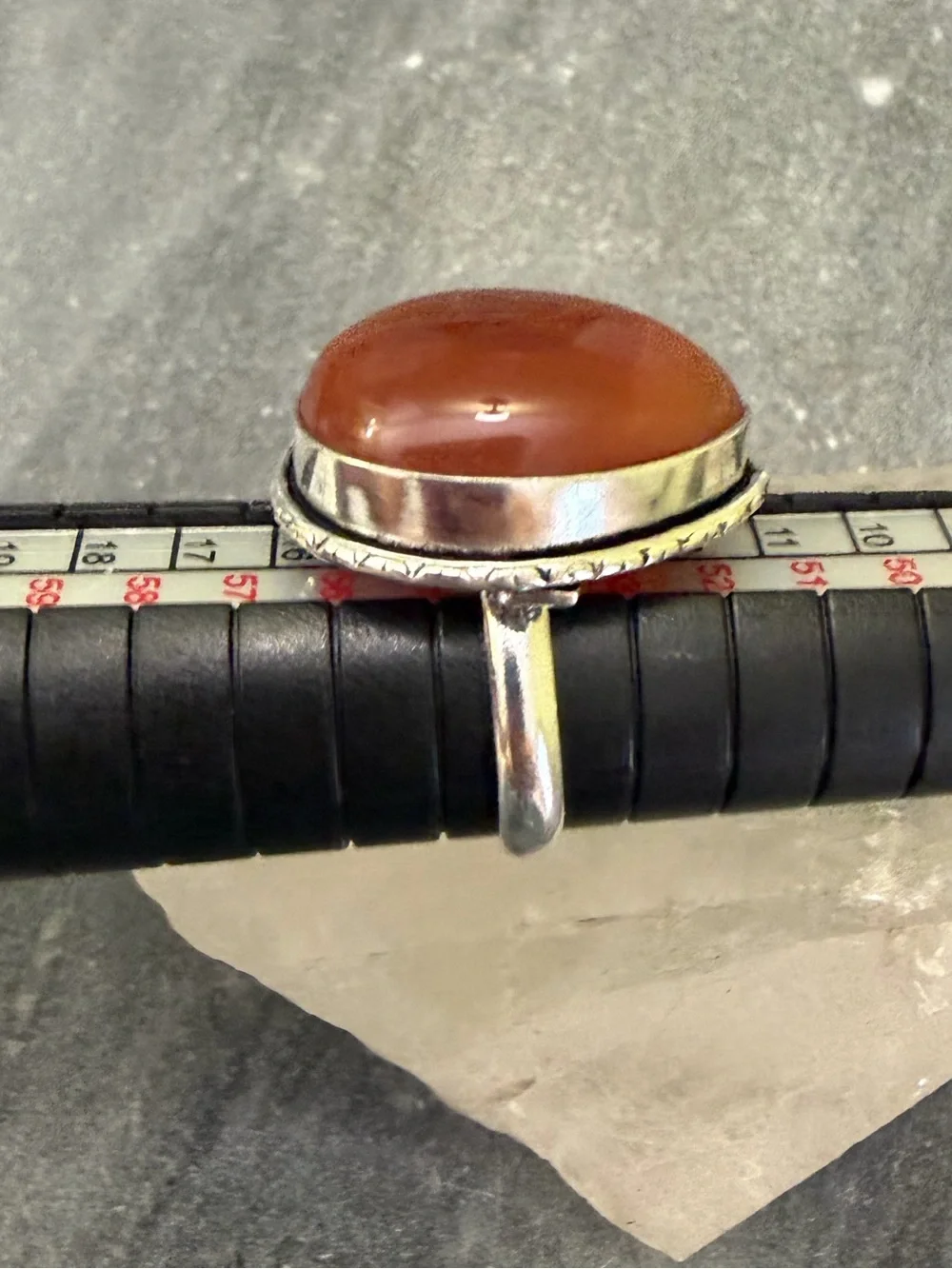 Genuine Carnelian Gemstone Cocktail Ring